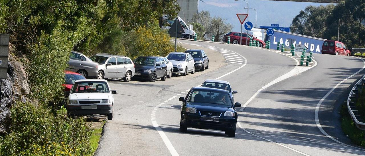 Zona de Domaio (Moaña) usada por usuarios de coches compartido