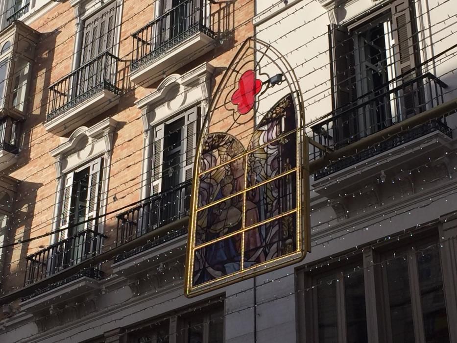 Luces de Navidad en el Centro de Málaga.