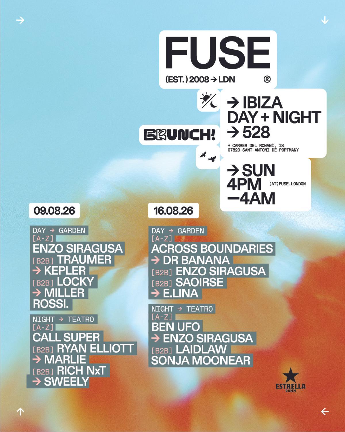 Cartel con las próximas fechas de FUSE