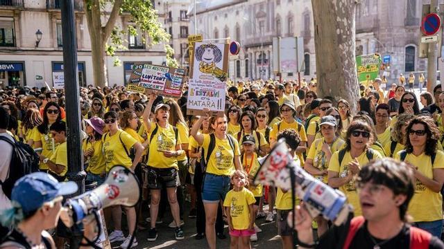 Protesta educativa aquest dimecres a Barcelona.