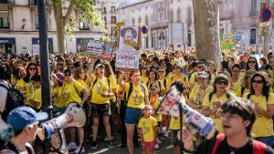 Protesta educativa este miércoles en Barcelona.