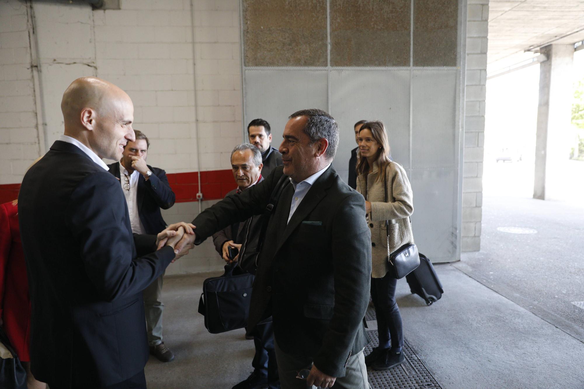 En imágenes: Así fue la visita de los técnicos de la Federación Española y portuguesa de Fútbol a El Molinón