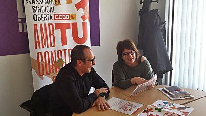 Rodríguez i Maribel Ayné, secretària de Polítiques d&#039;Igualtat de CCOO del Vallès Occidental-Catalunya Central