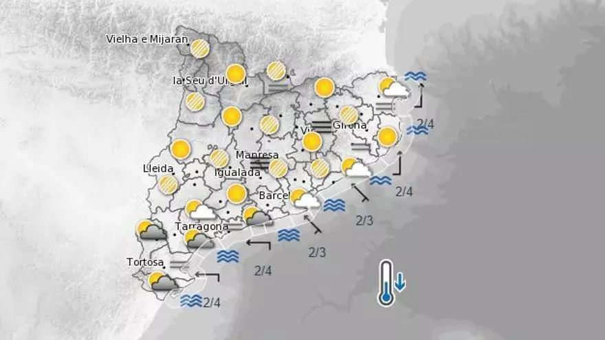 Divendres amb nuvolades creixents i mínimes de 5ºC