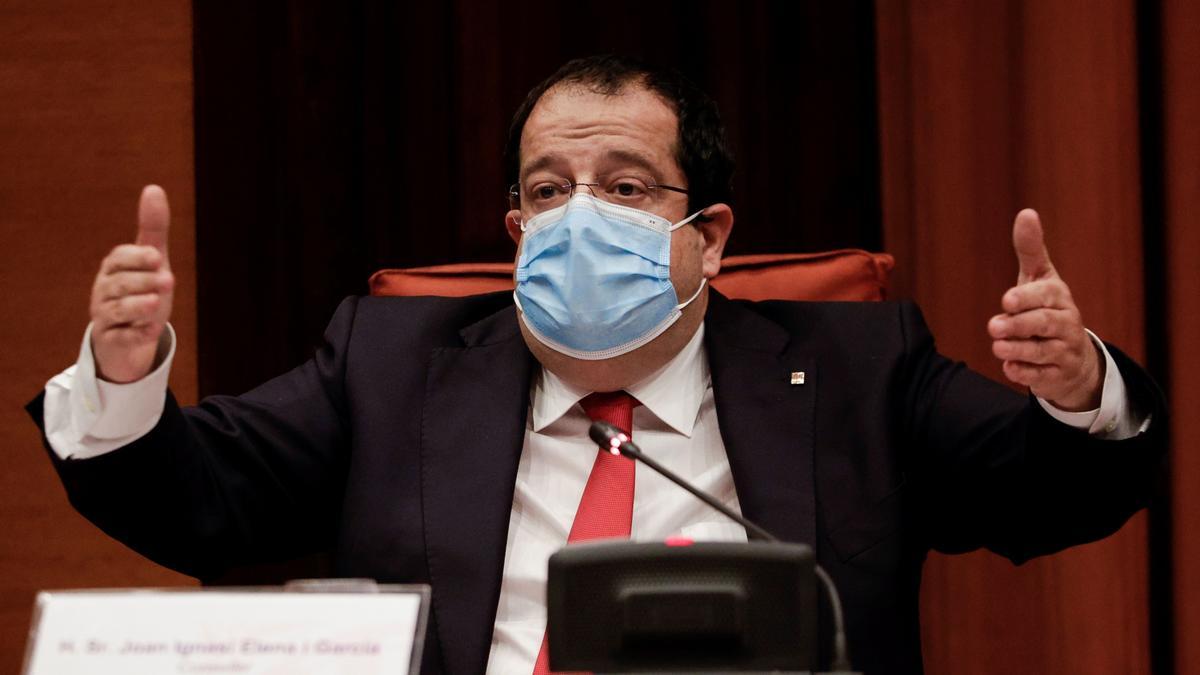 El conseller de Interior, Joan Ignasi Elena, durante su comparecencia en el Parlament