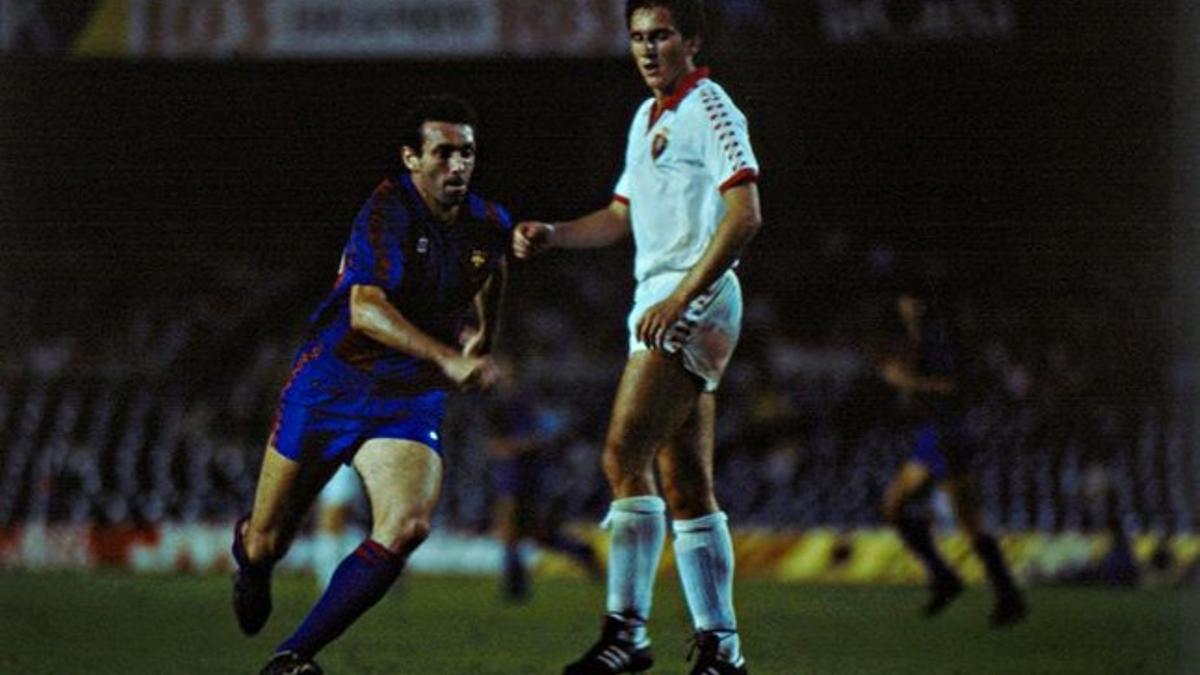 Enrique Castro 'Quini' durante el Barça-Osasuna de la Liga 1983-84