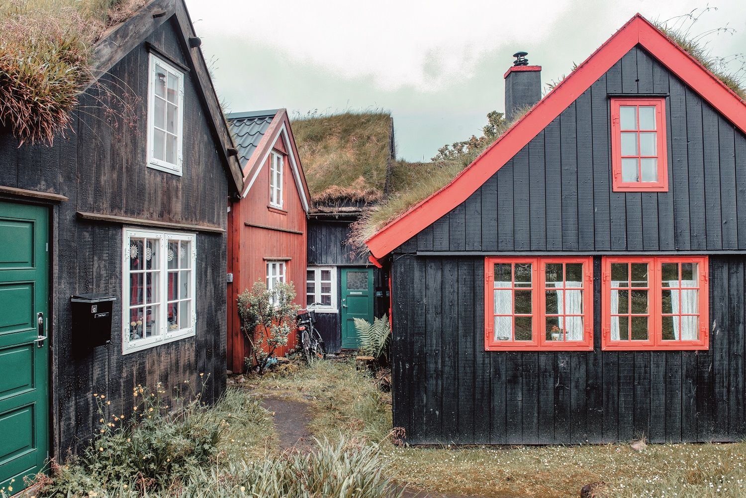 Casas tradicionales en Tinganes, el casco antiguo de la capital Tórshavn.