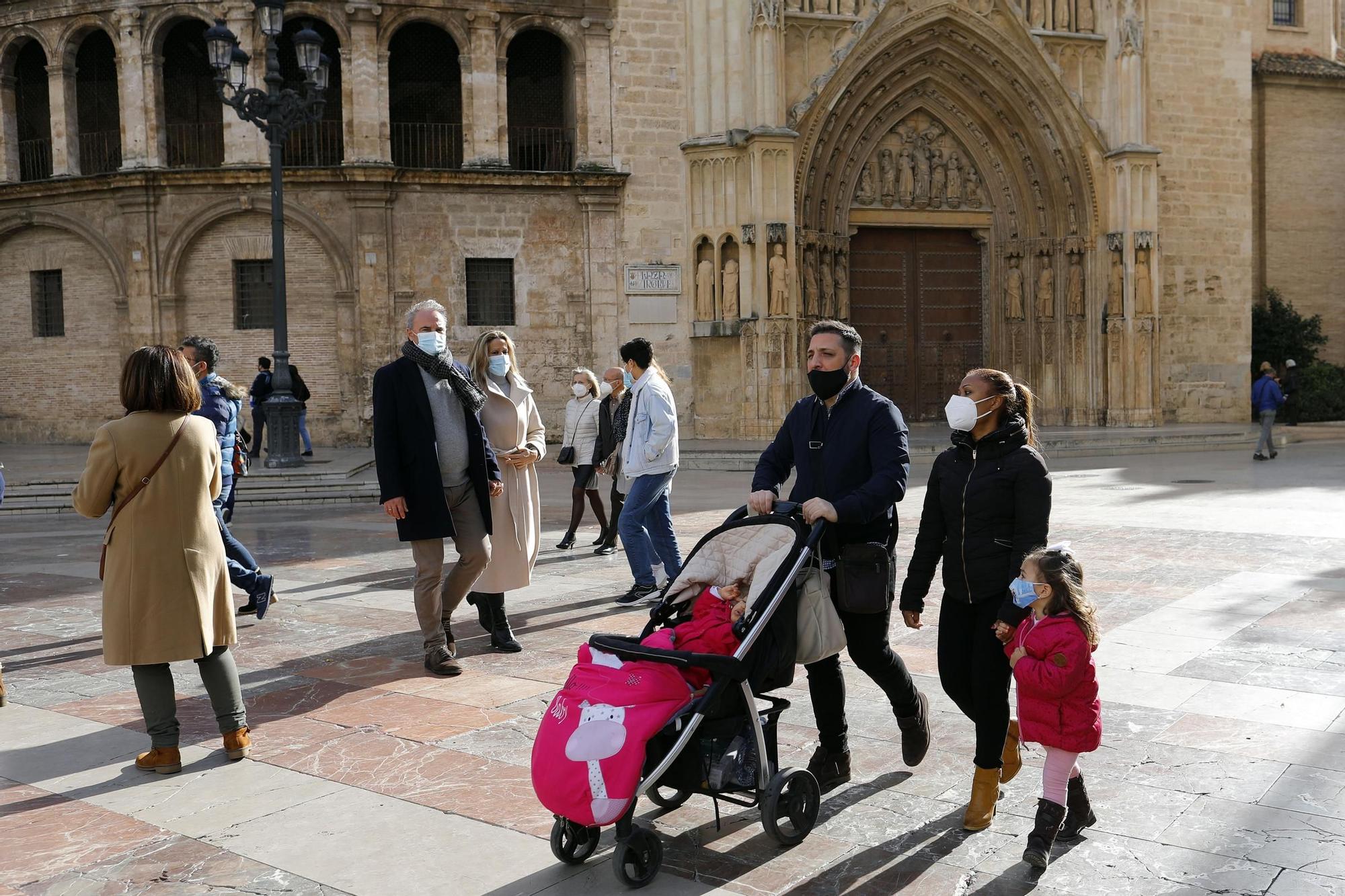 Ambiente en el centro de València el 1 de enero de 2021