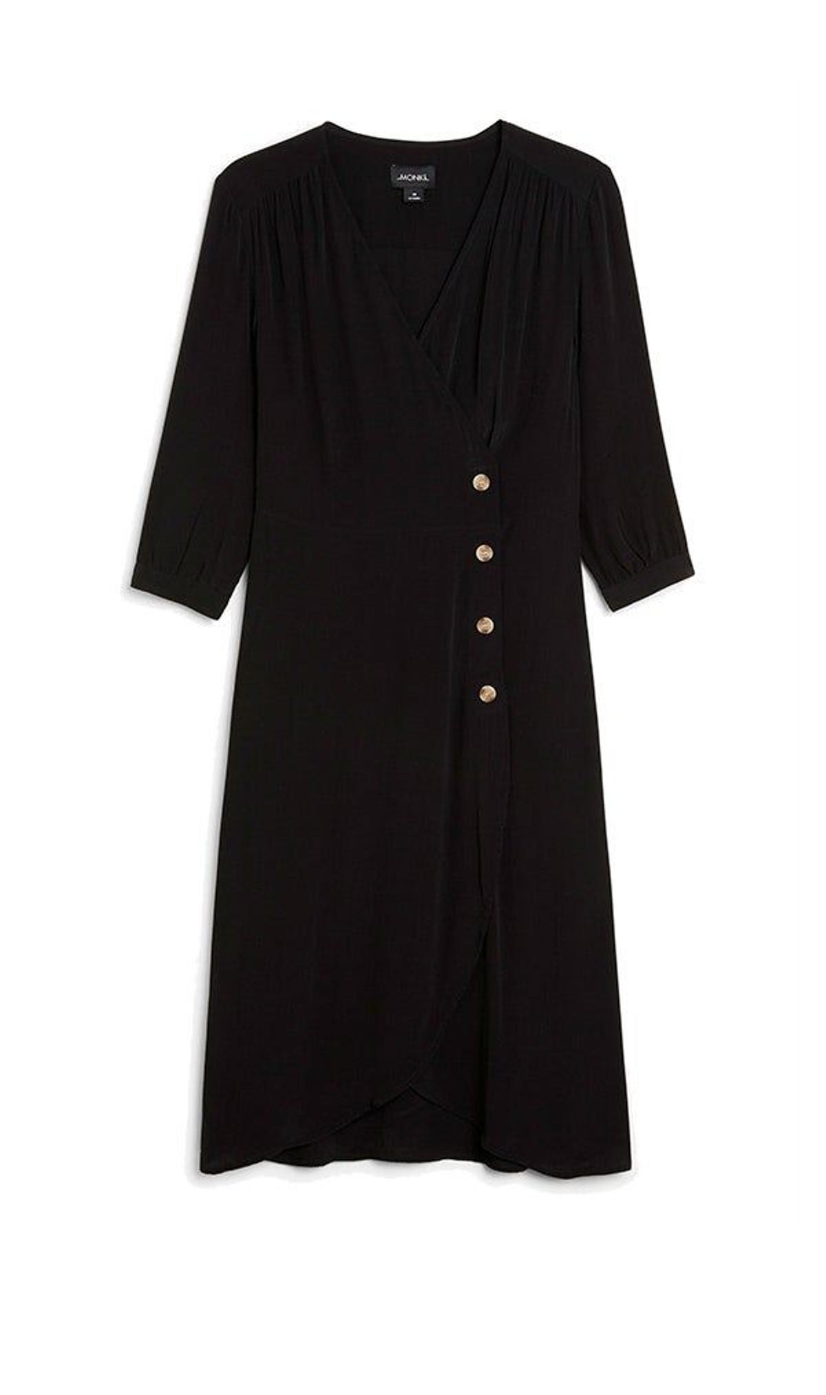 Vestido negro abotonado, de Monki