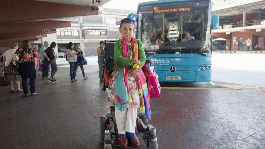 Gelines Patiño, ayer, en la estación de buses.