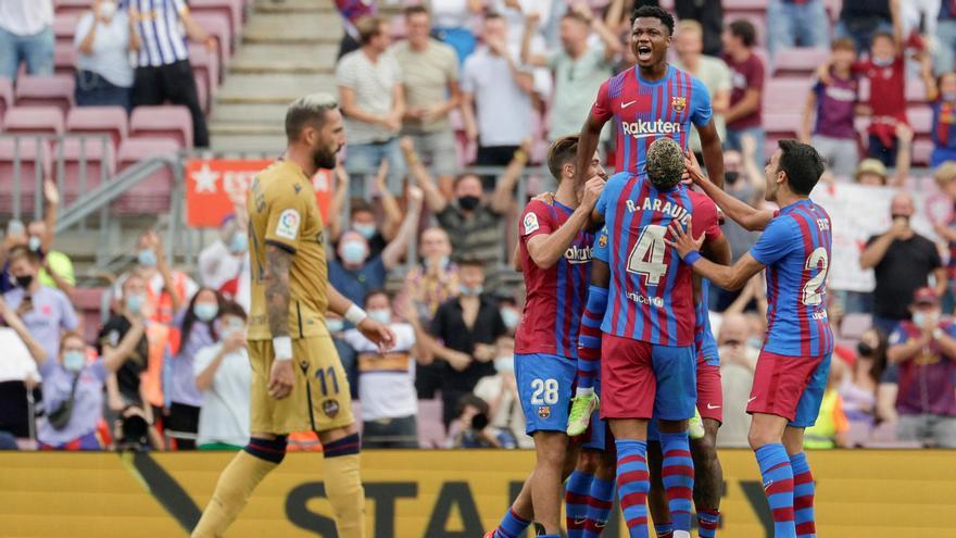 El Barça venç sense dificultats el Llevant i Ansu Fati torna a marcar (3-0)