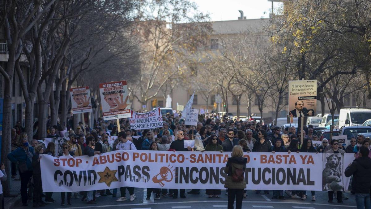 En Palma se han celebrado varias protestas contra las medidas sanitarias en la pandemia. | G.BOSCH
