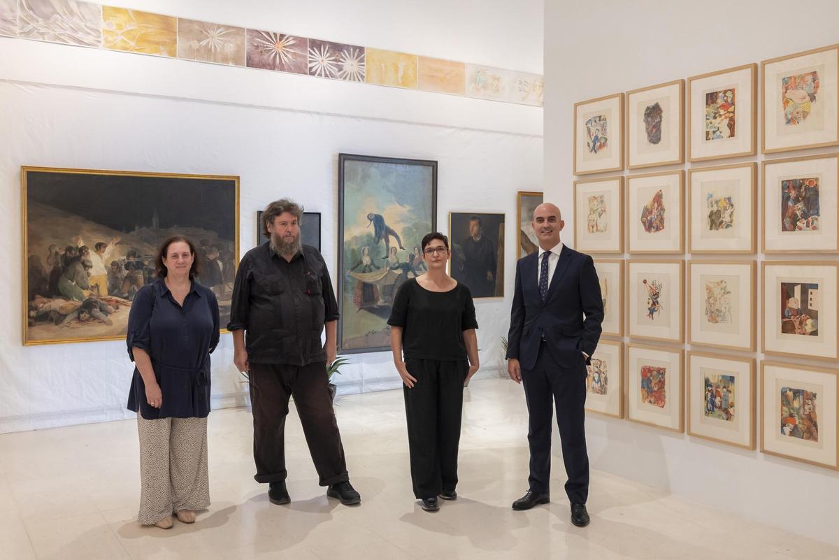 Pilar Tébar, Pedro G. Romero y Nuria Enguita, en la inauguración de "popular" en octubre de 2023 en el IVAM.