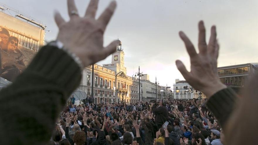 Manifestación del 15M en la Puerta del Sol de Madrid.