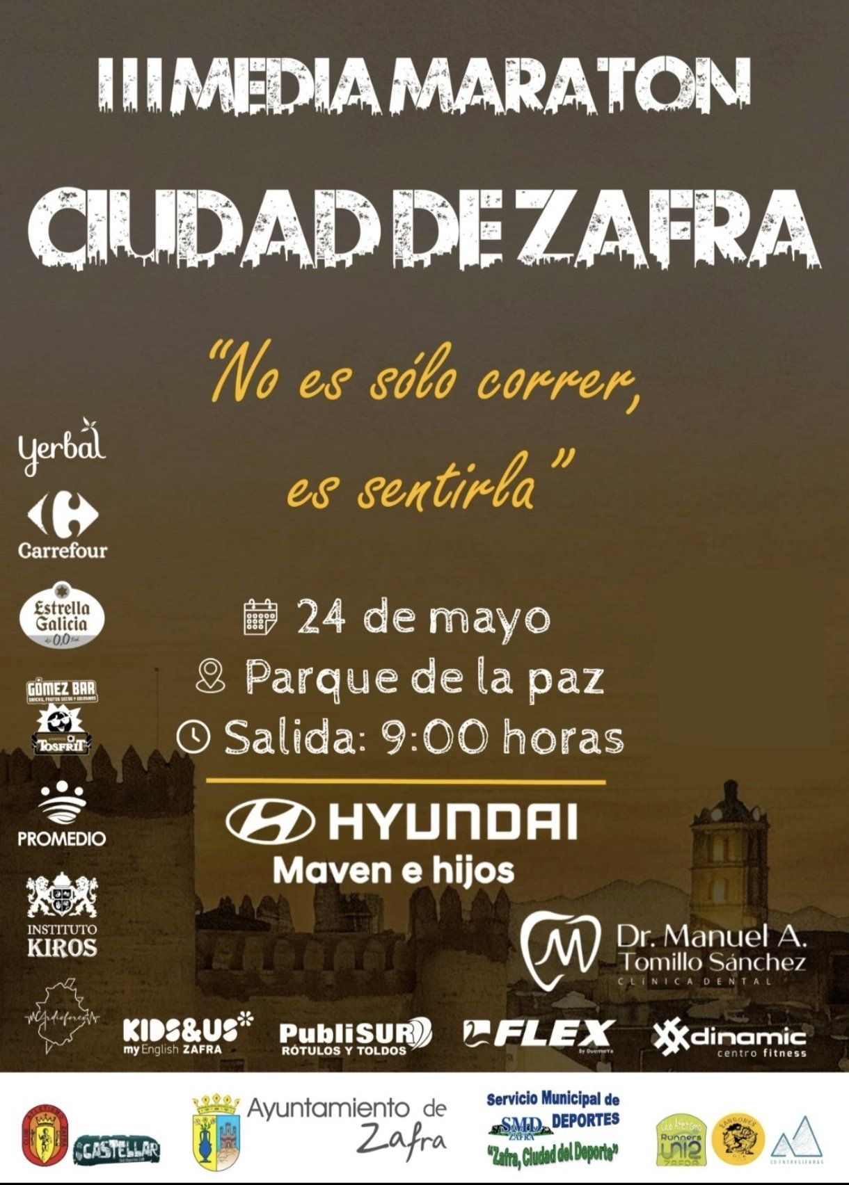 Cartel de la III Media maratón Ciudad de Zafra.