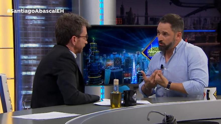 Santiago Abascal, con Pablo Motos en &#039;El Hormiguero&#039;.