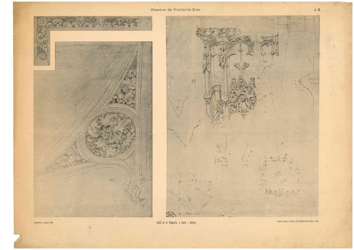 Litografias de Viollet-le-Duc que conservaba Carceller para inpirarse