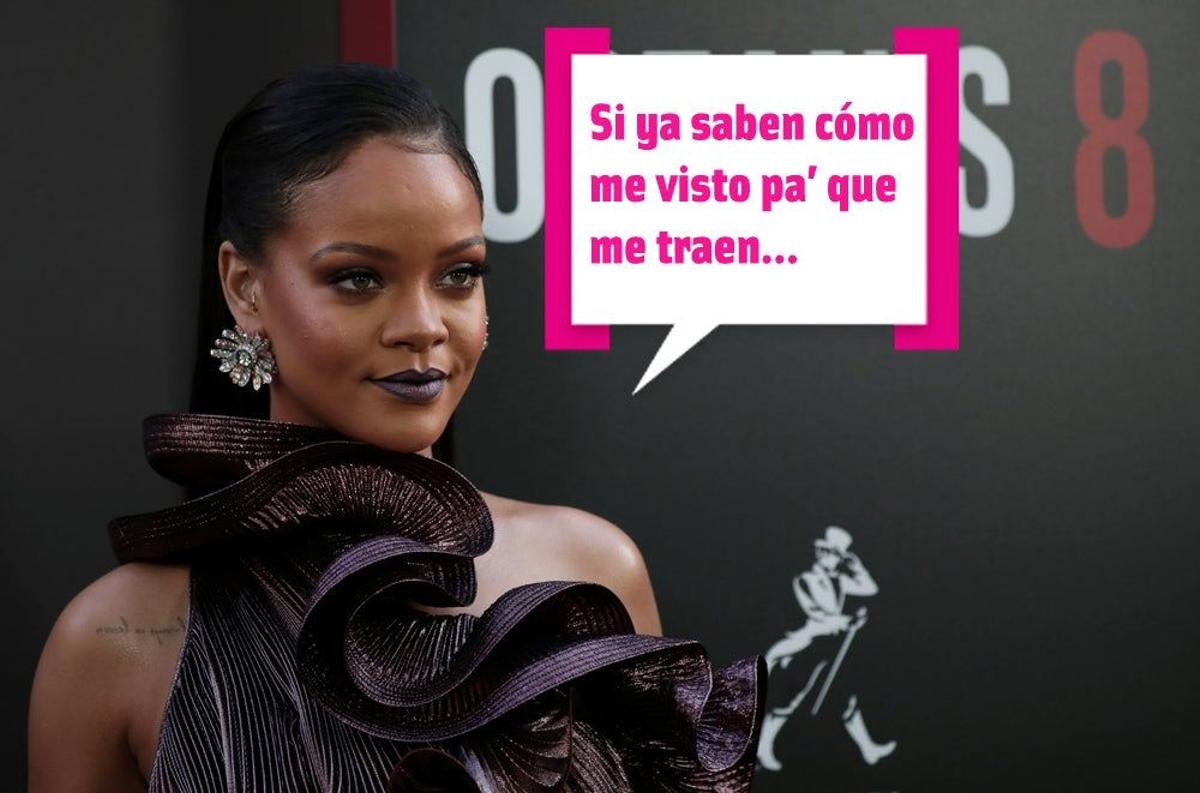 Rihanna arriesga con su 'look' en la première de su nueva película