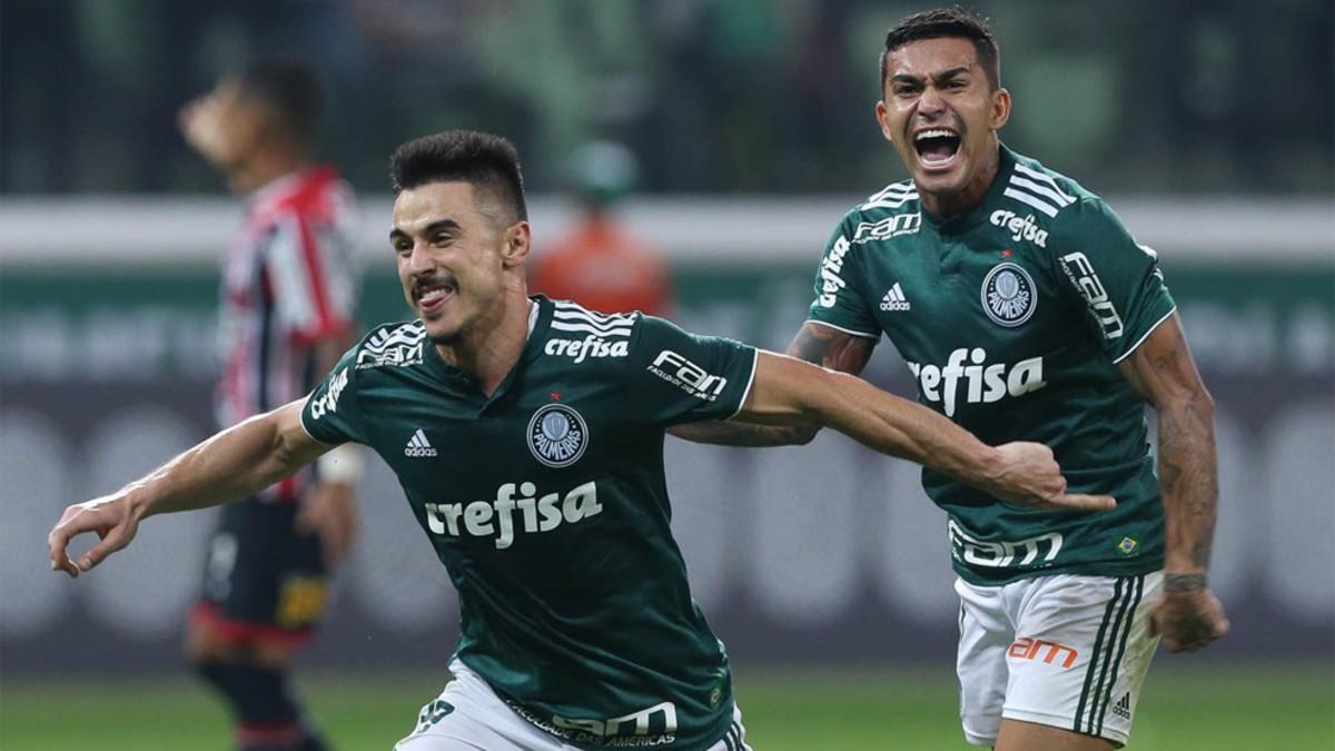Celebración de uno de los goles del Palmeiras.