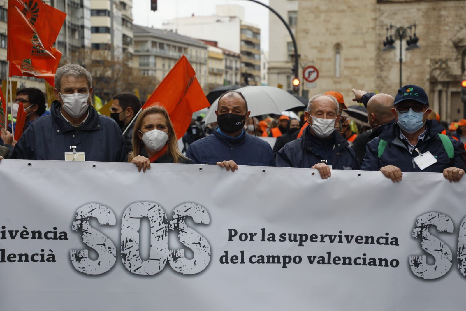 Protestas de los agricultores en las calles de València por la situación del campo
