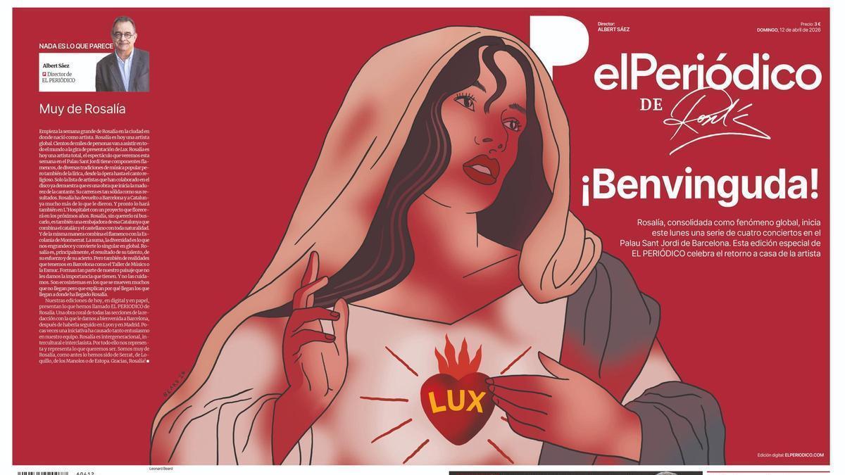 La portada de EL PERIÓDICO del 12 de abril de 2026