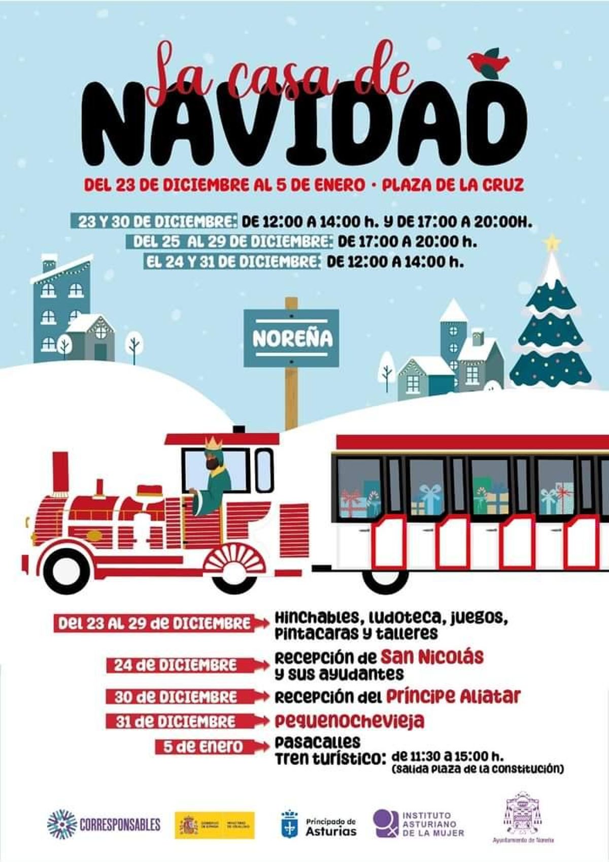Cartel con la programación de "La Casa de la Navidad".
