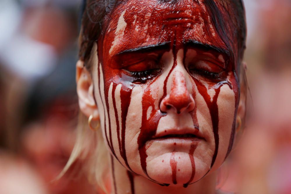 Protesta contra el maltractament animal als Sanfermines de Pamplona