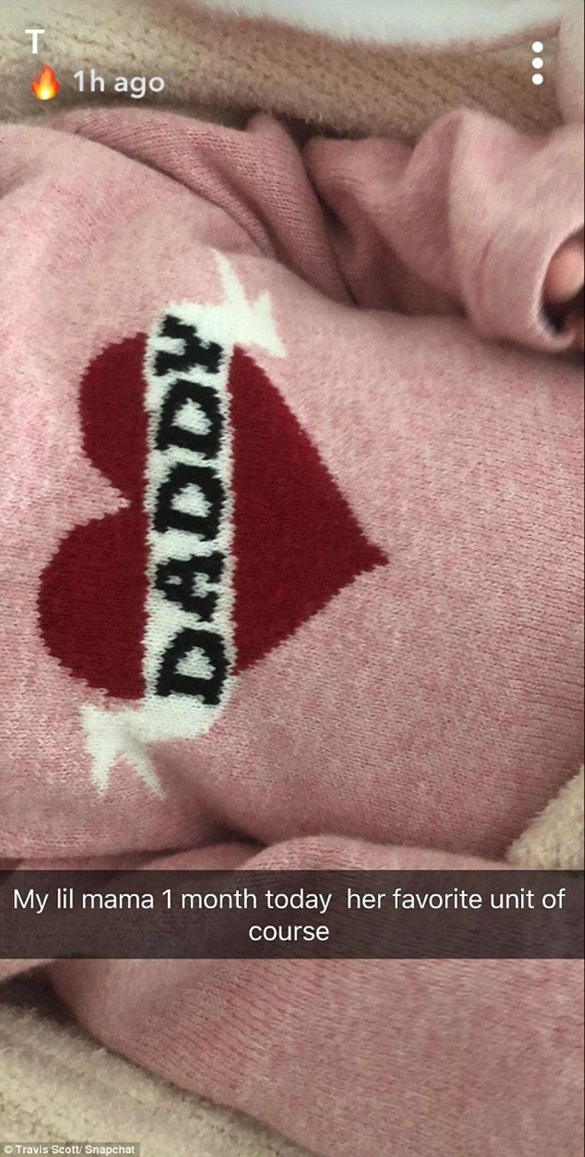 Imagen de Stormi en el Snapchat de Travis Scott