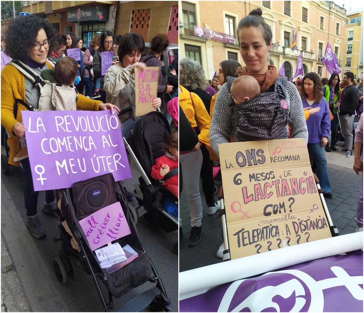 Pancartas en la manifestación del 'Día de la Mujer' en Castelló