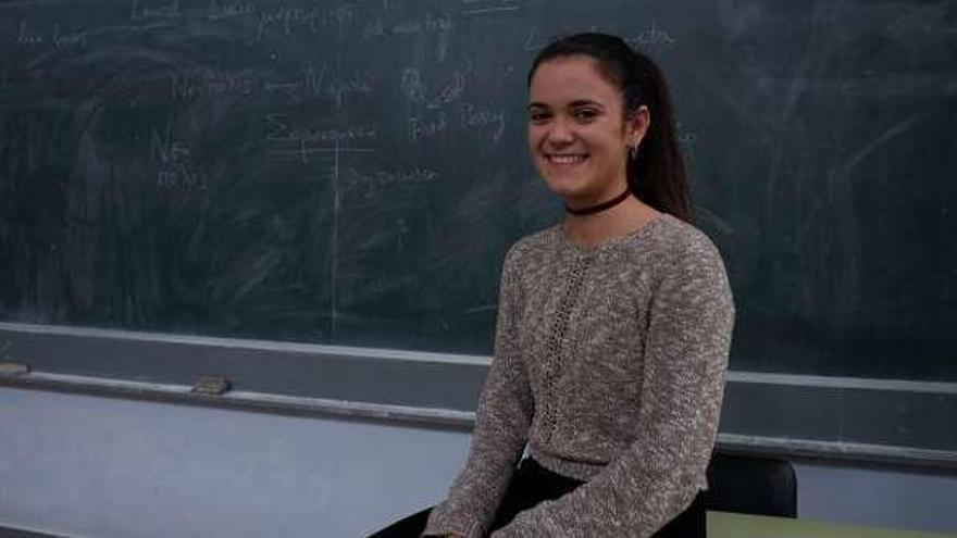 Nuria Rego, durante un descanso de clase.