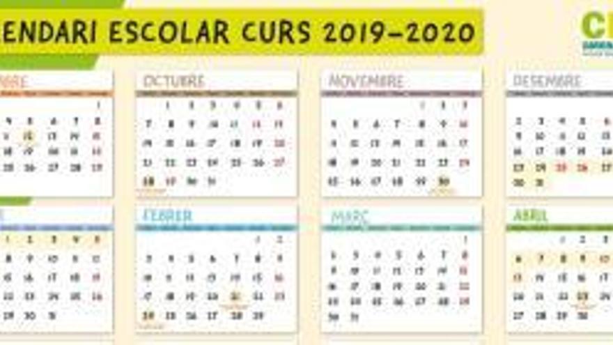 Calendari escolar 2019-2020