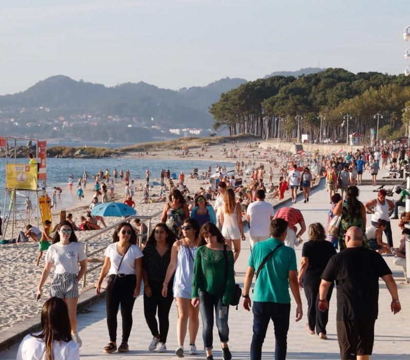 Final del verano a 30 grados en las Rías Baixas