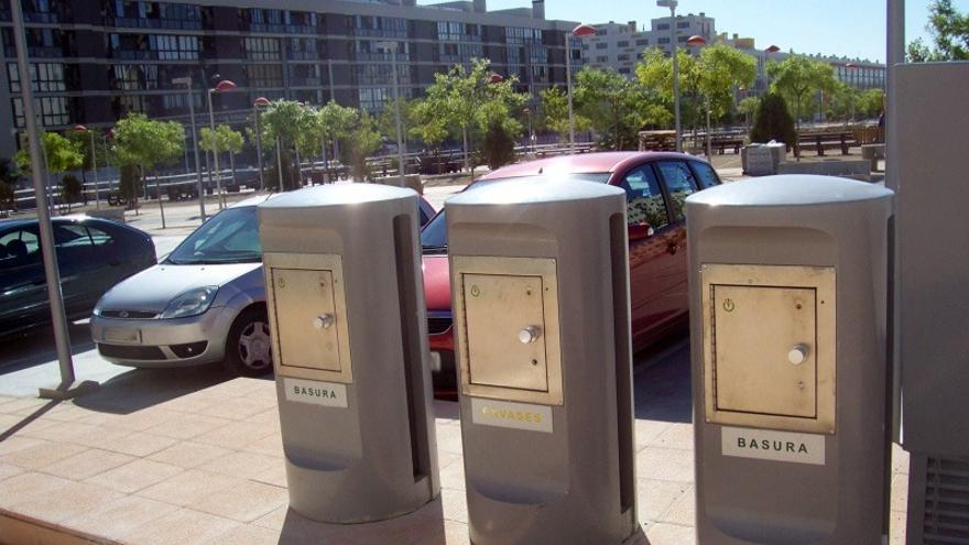 Contenedores existentes en el barrio de Valdespartera.