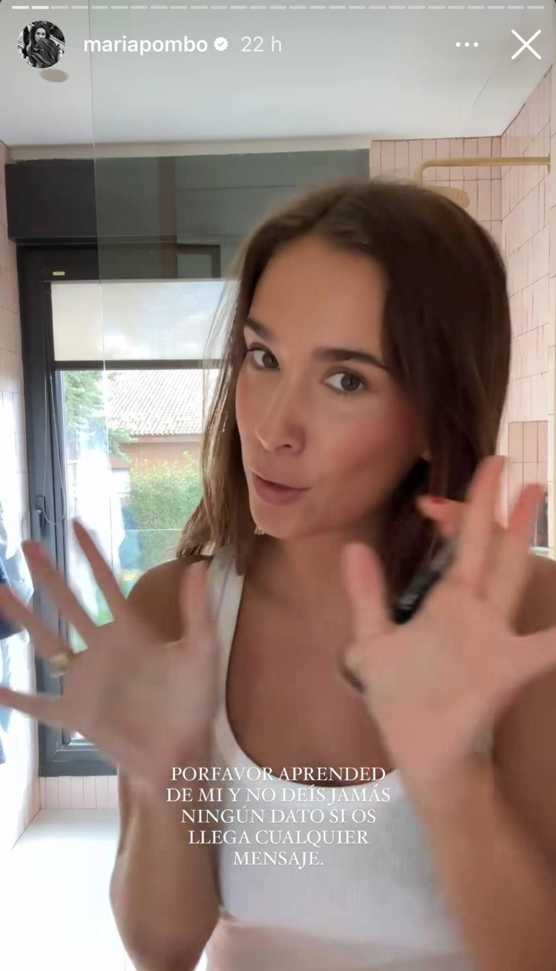María Pombo lanza un mensaje a sus seguidores para que no caigan en la misma estafa que ella
