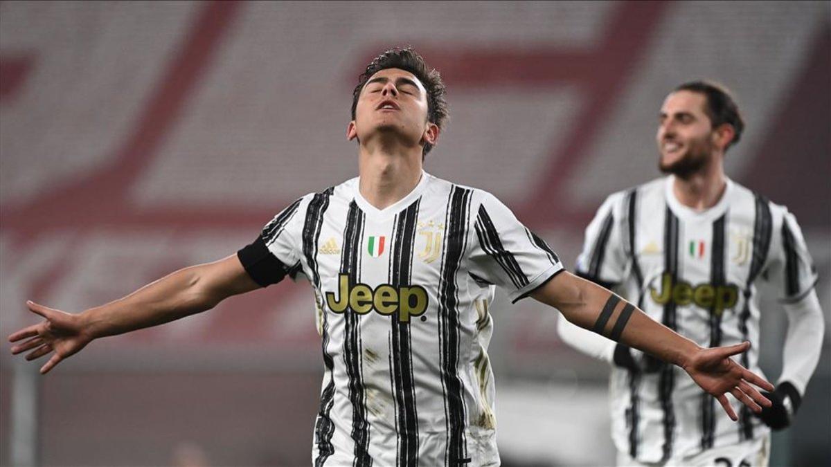 Dybala celebra un gol con la camiseta de la Juventus