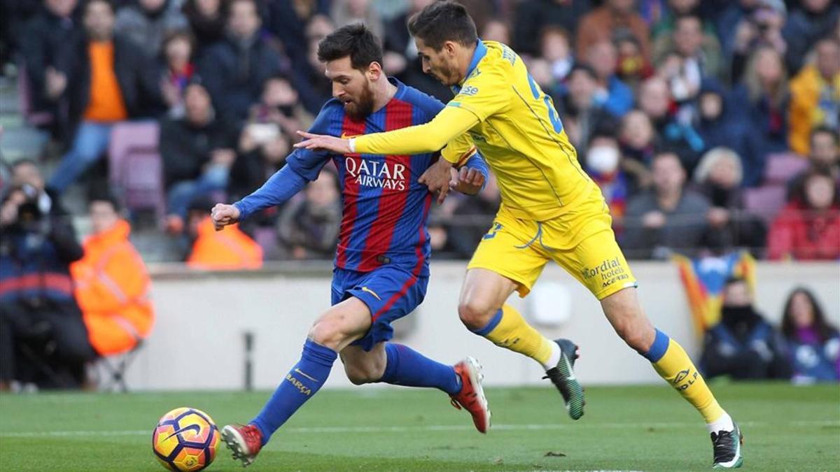 Messi, durante el partido ante la UD Las Palmas