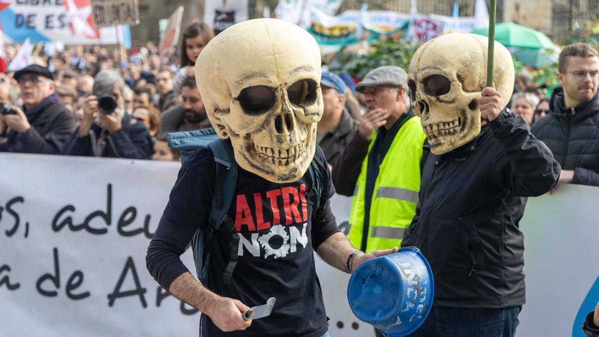 Manifestación contra Altri en Santiago.