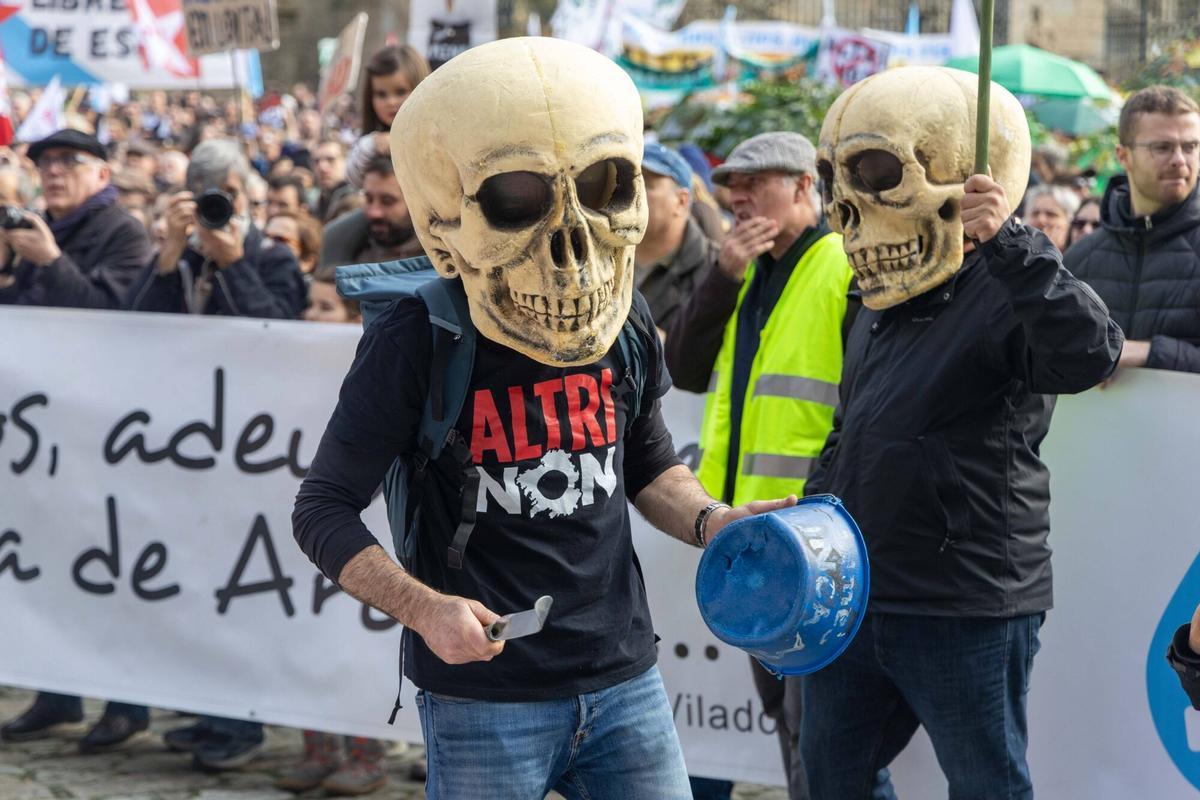 Manifestación contra Altri en Santiago.