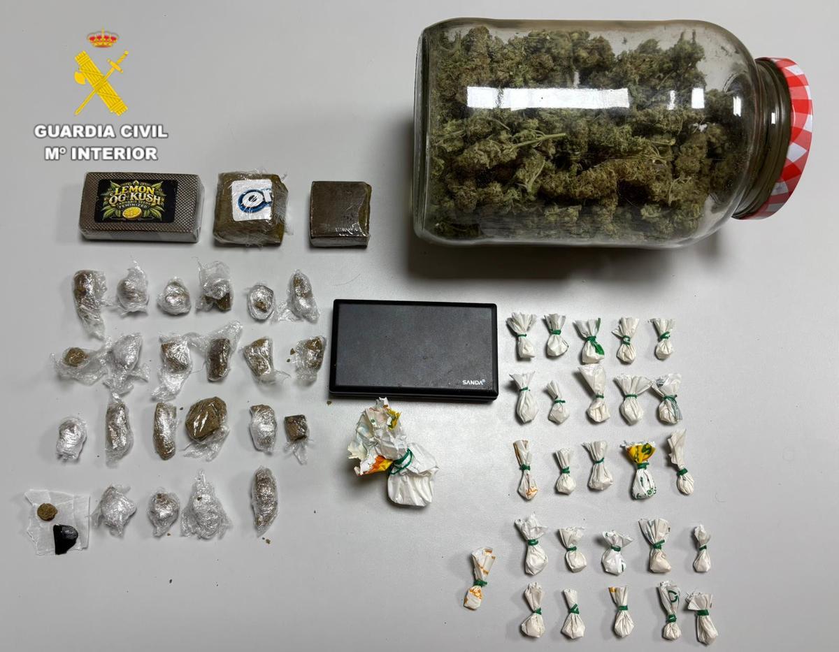 Parte de las drogas incautadas en la operación en Burriana.