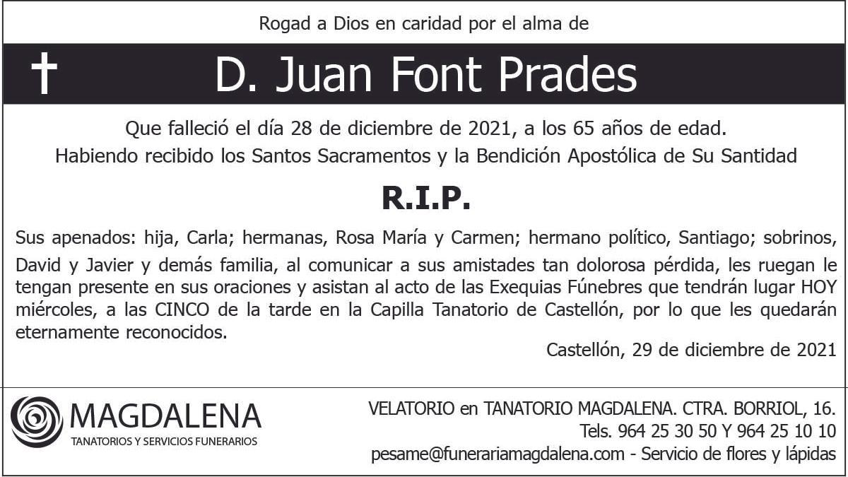 D. Juan Font Prades