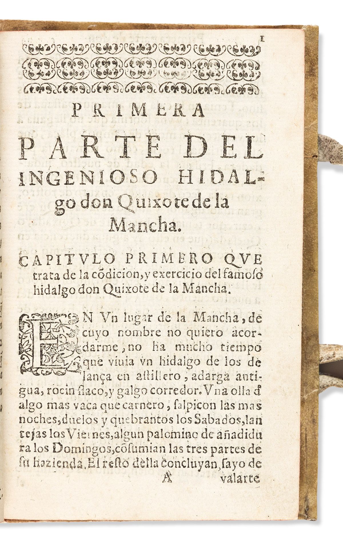 Primer capítulo de la edición valenciana del Quijote