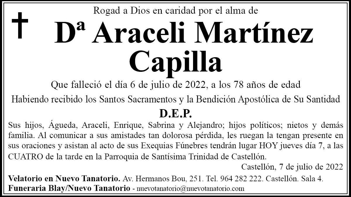 Dª Araceli Martínez Capilla