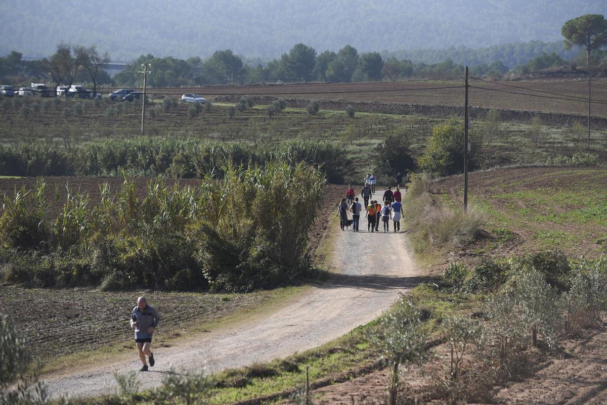 Persones passejant i corrent per l'Anella Verda de Manresa