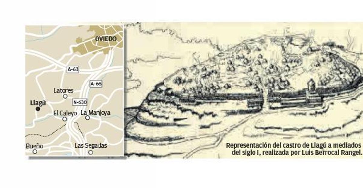 El arqueólogo Jorge Camino y la consejera Victoria Rodríguez Escudero visitan el castro tras el ataque. En detalle, la portada de LA NUEVA ESPAÑA del 11 de marzo de 1997, al día siguiente de que se descubriese el atentado patrimonial. | Luisma Murias / LNE