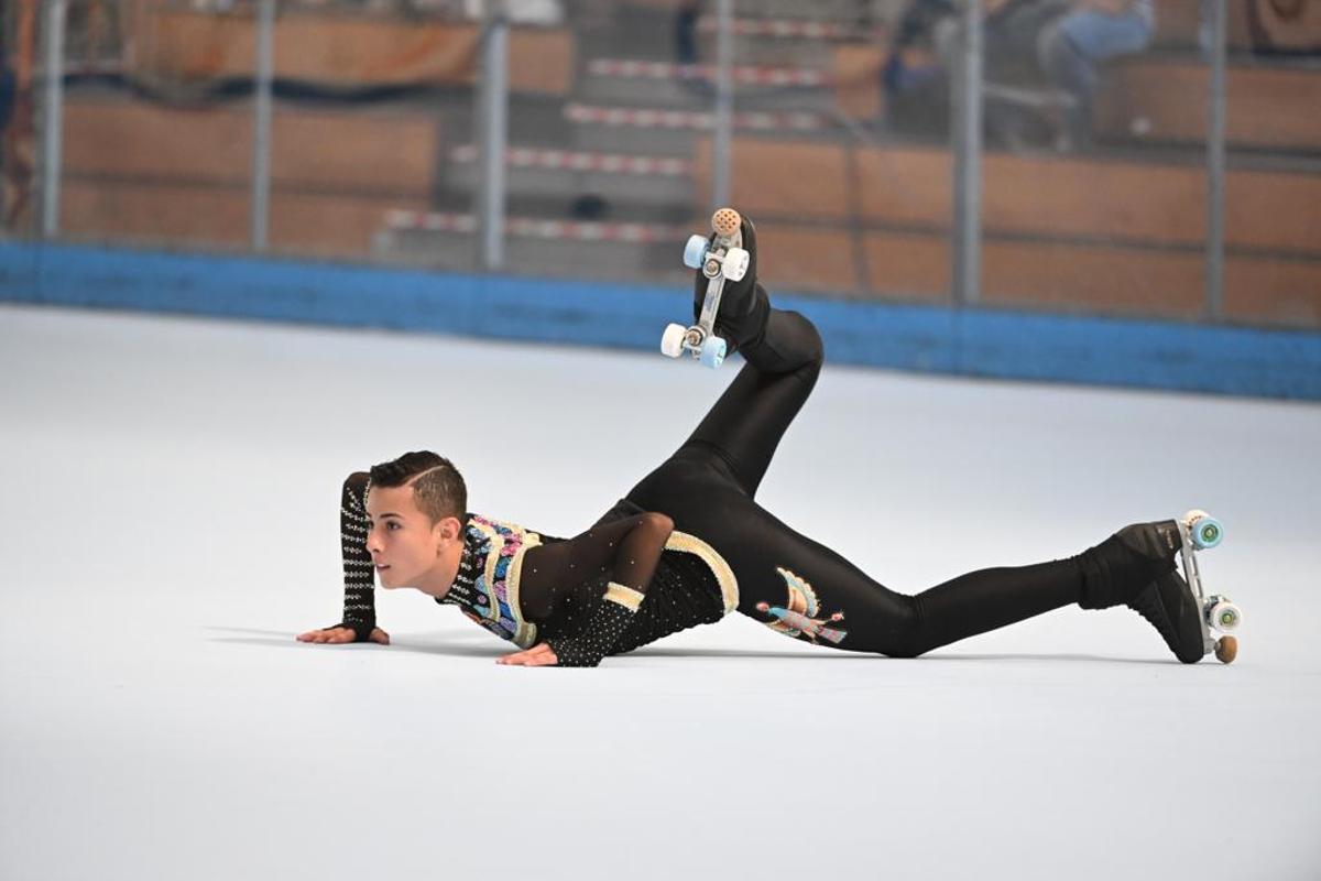 El patinador mallorquín del Club Mediterrani de Palma, Mateus Vargas, en uno de sus ejercicios.