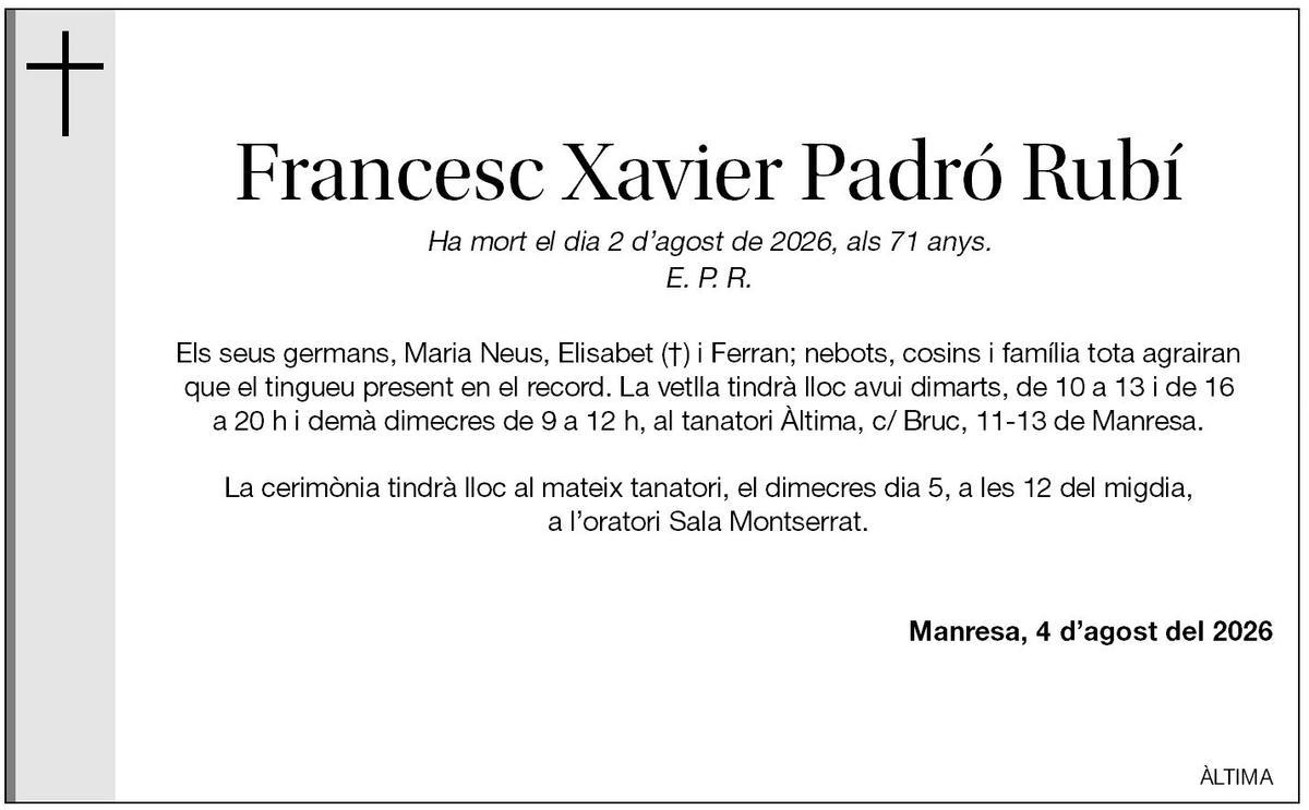 FRANCESC XAVIER PADRÓ RUBÍ