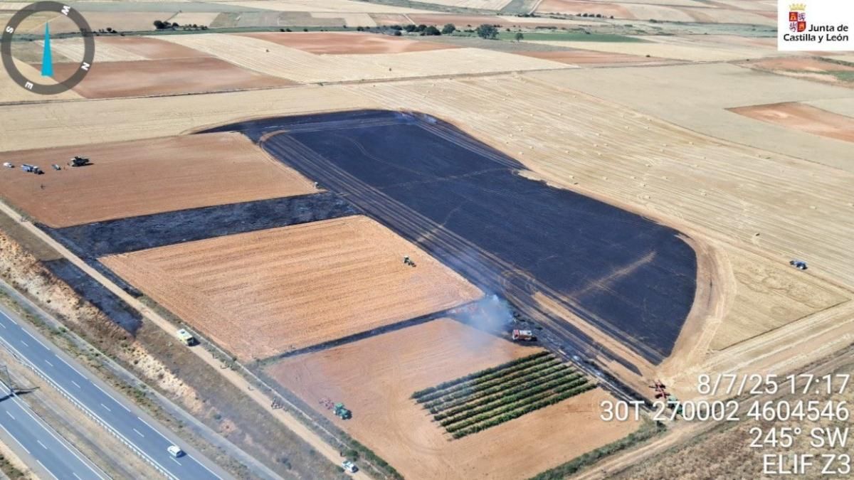 Extensión del incendio en una imagen tomada desde el aire
