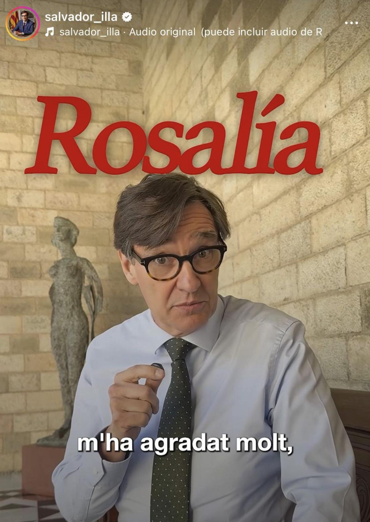 Salvador Illa explica com ha anat el concert de Rosalía en un vídeo. | EL PERIÓDICO