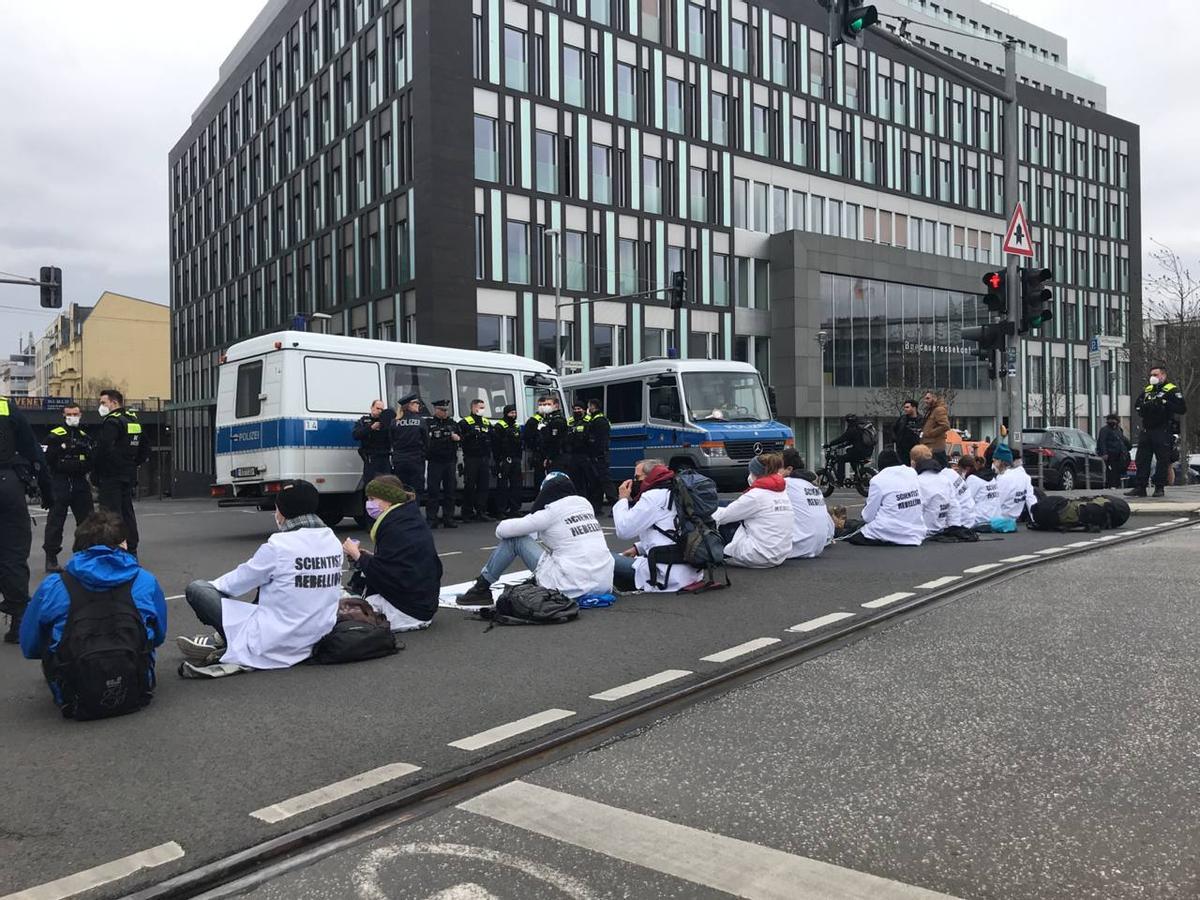 Protesta científica el pasado abril en Berlín.