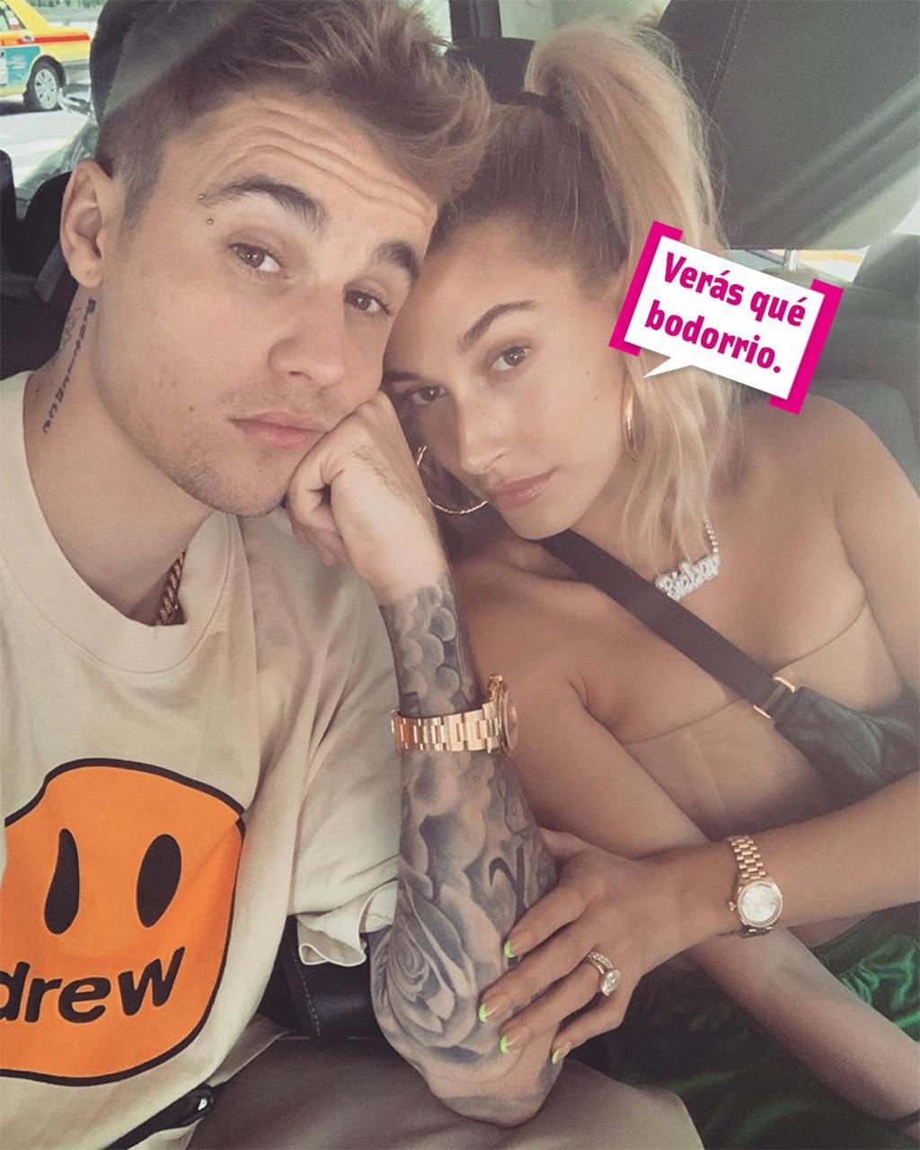 Justin y Hailey Bieber, bocadillo: &quot;Verás qué bodorrio&quot;